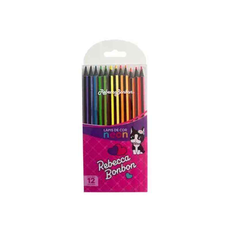 Lápis de Cor Neon 12 Cores Rebecca Bonbon Skypaper