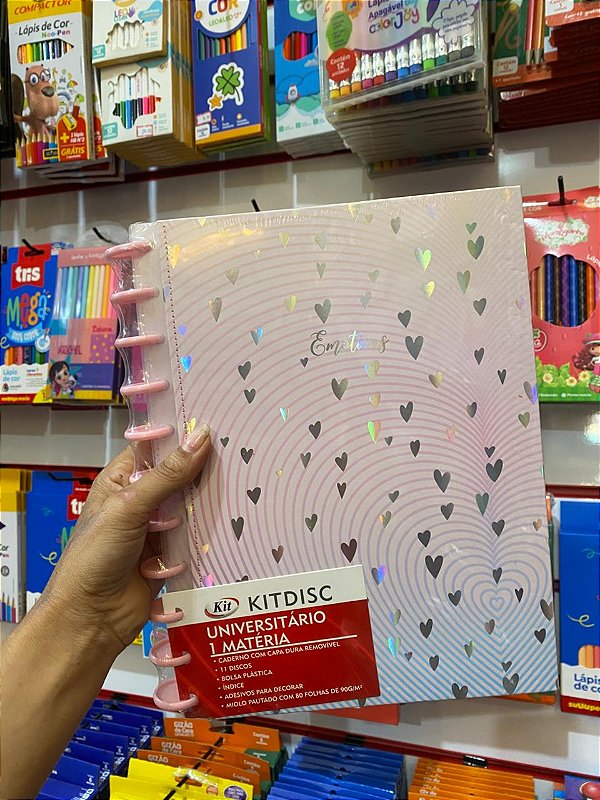 Caderno Emotions Coração 1 Mat Removível 90g Kitdisc