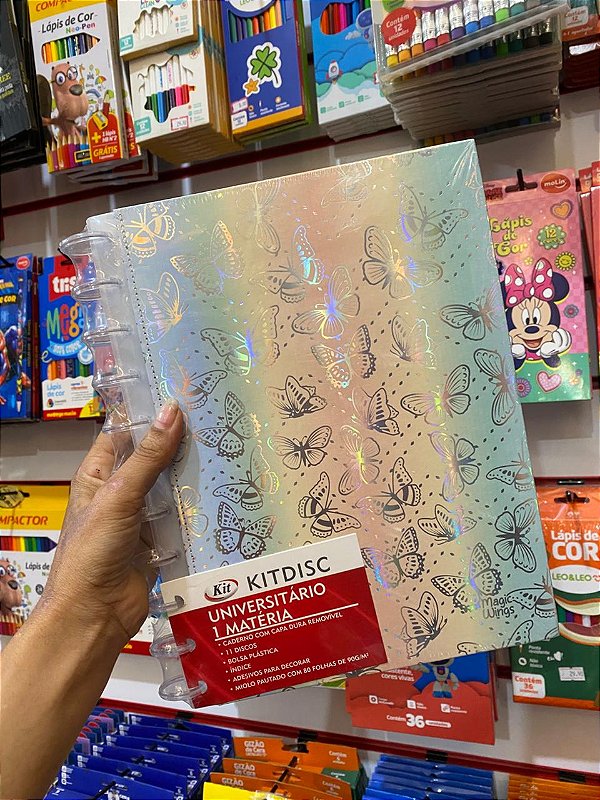 Caderno Magic Wings Borboleta 1 Mat Removível 90g Kitdisc