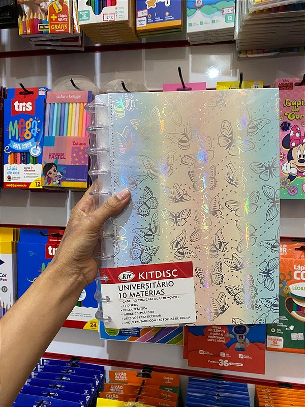 Caderno Magic Wings Borboleta 10 Mat Removível 90g Kitdisc