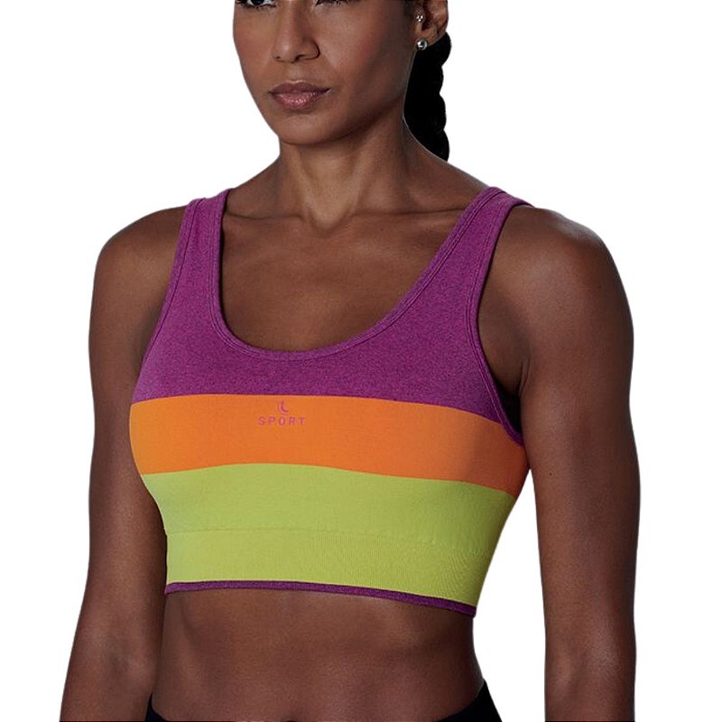 LUPO WOMEN'S SPORTS NO CUP DOUBLE FACE COLORS TOPS