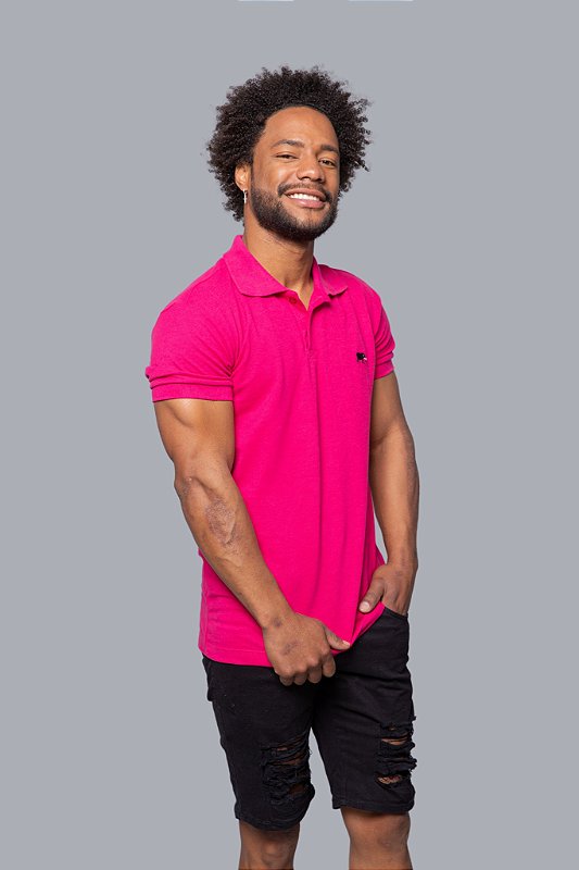 Camiseta Polo Masculina Pink