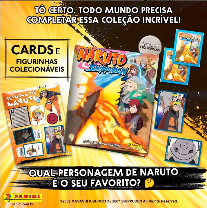 Álbum Figurinhas Naruto Shippuden Panini Completo