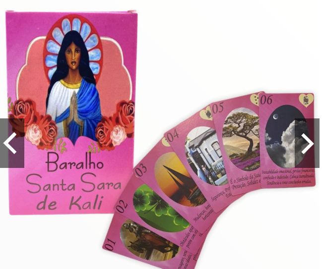 Baralho Tarô Cigano Santa Sara Kali 36 Cartas Iniciantes Nf