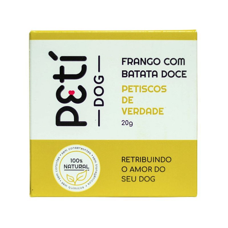 Petisco Natural para Cães - Frango com Batata Doce