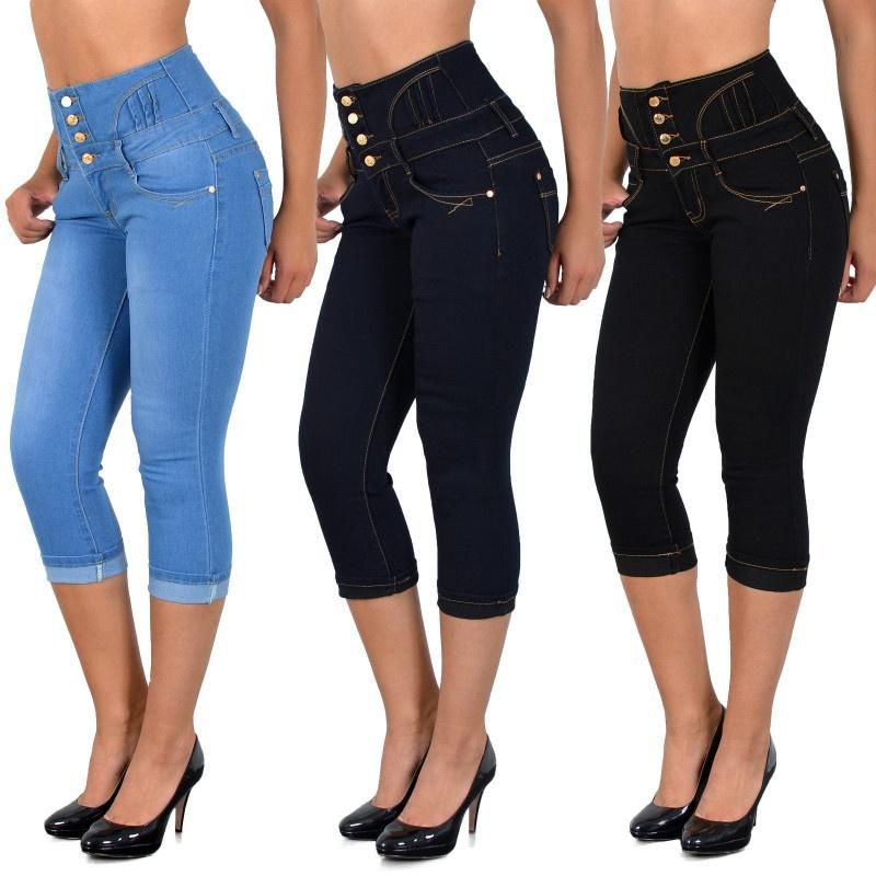 Calça Jeans Feminina Slim Fit Cintura Alta 3/4 - MAGAZINE - Moda, calçados,  acessórios; eletrônicos; ferramentas; esporte e fitness; joias; pet;  suplementos; brinquedos;