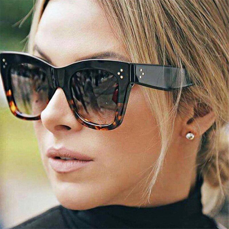 Women Luxury Fashion oversized Black Sunglasses Female Gradient Sun Glasses  Oculos De Sol