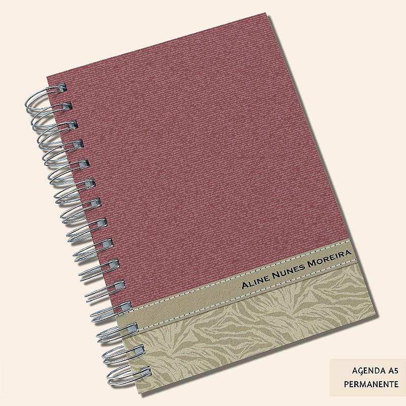Agenda Permanente Personalizada A5 | Capa Ecológica Texturizada | Carla Amaro Home