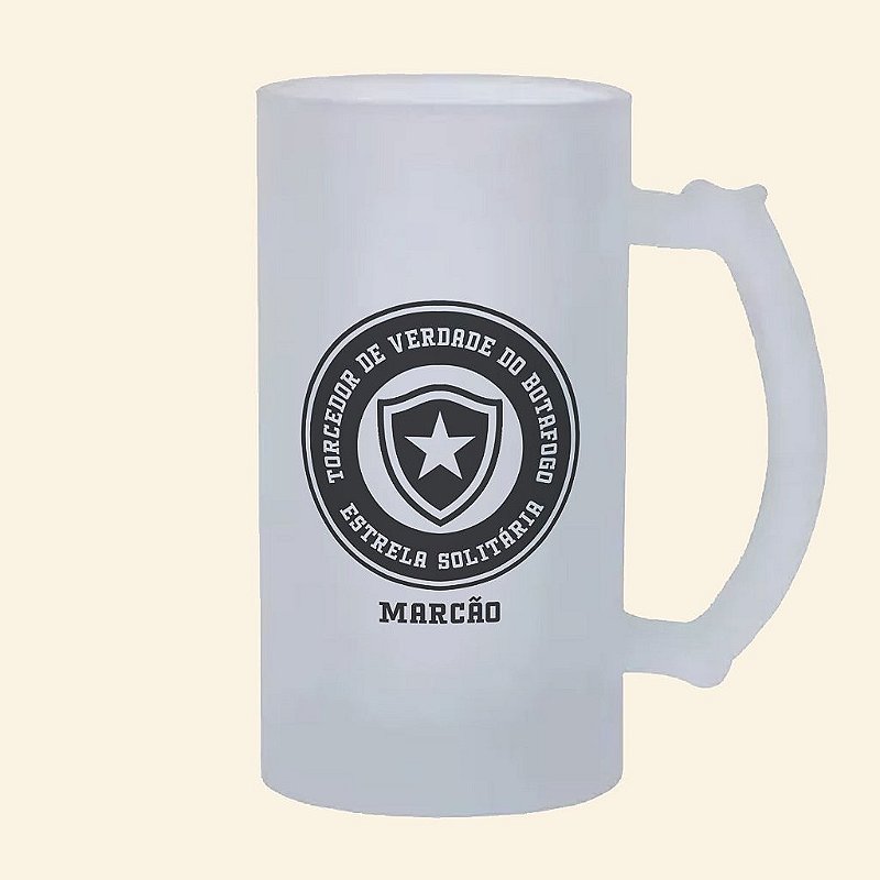 Caneca Personalizada de Time | Vidro Fosco Chopp 475ml | Carla Amaro Home