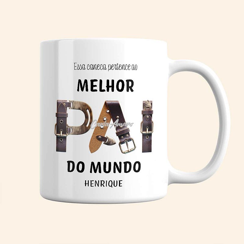 Caneca Personalizada de Pai | Caneca Vintage Melhor Pai do Mundo | Carla Amaro Home