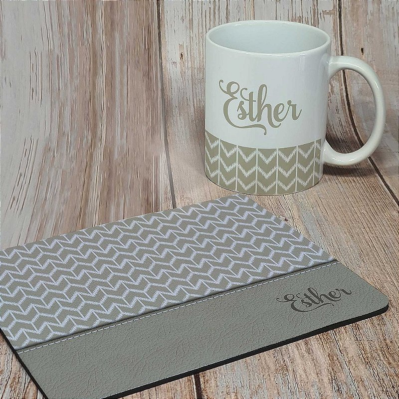 Kit de Escritório Personalizado (3 Peças)  Caneca Premium, Mouse Pad e Papelaria Personalizada