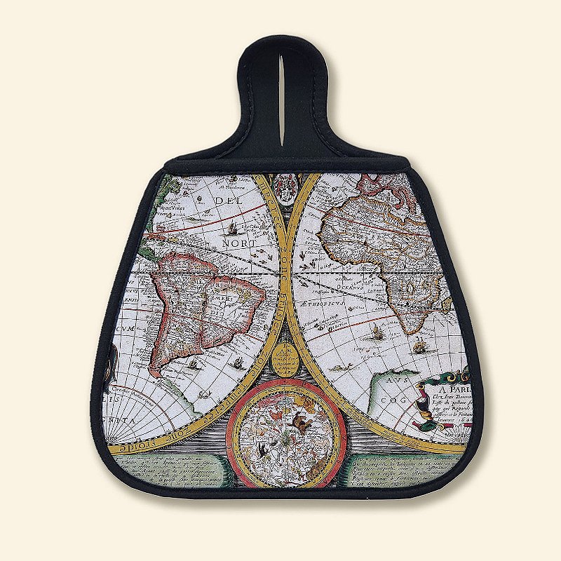 Kit de Motorista Personalizado | Mapa-Múndi | Garrafa de Alumínio + Lixeira de Carro + Porta Documentos + MIni Carteira/Porta-Cartões Personalizados