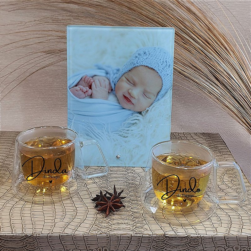 Kit Padrinhos de Batismo Personalizado Premium | Linha Afeto | Carla Amaro Home