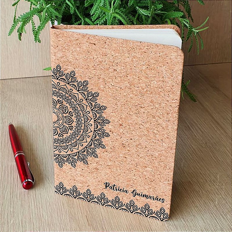 Moleskine de Cortiça Personalizado Mandala