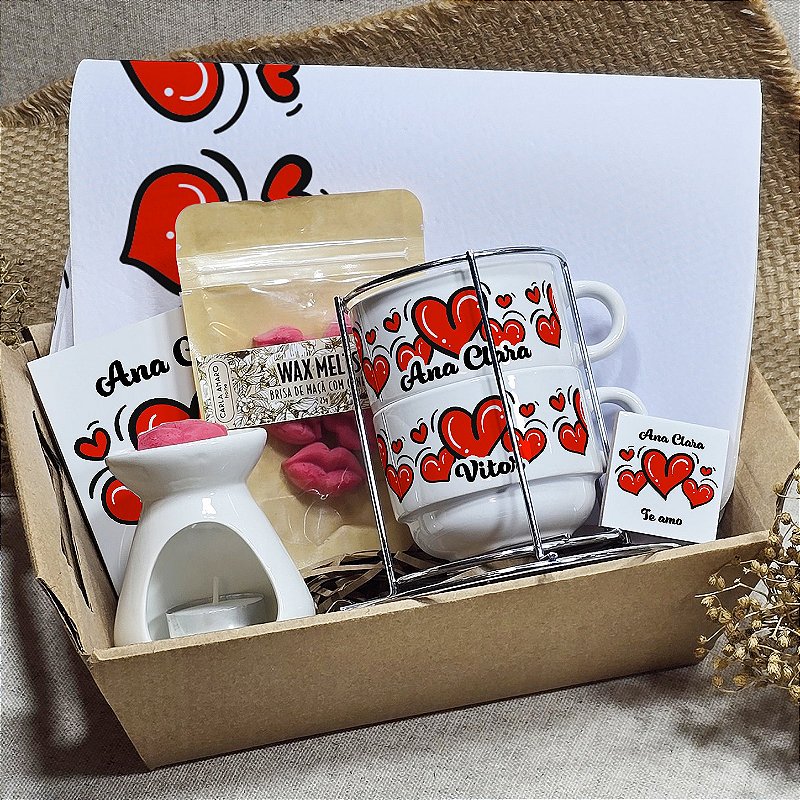 Kit Experiência Aromática & Memórias Premium | Torre de Xícaras, Jogo Americano e Azulejos Coordenados, Difusor com Wax Melts, Porta-Fósforos