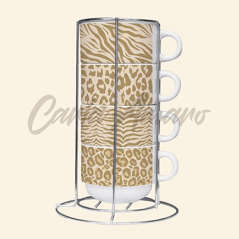 Torre de Xícaras Personalizadas | Opções com 2 ou 4 Unidades