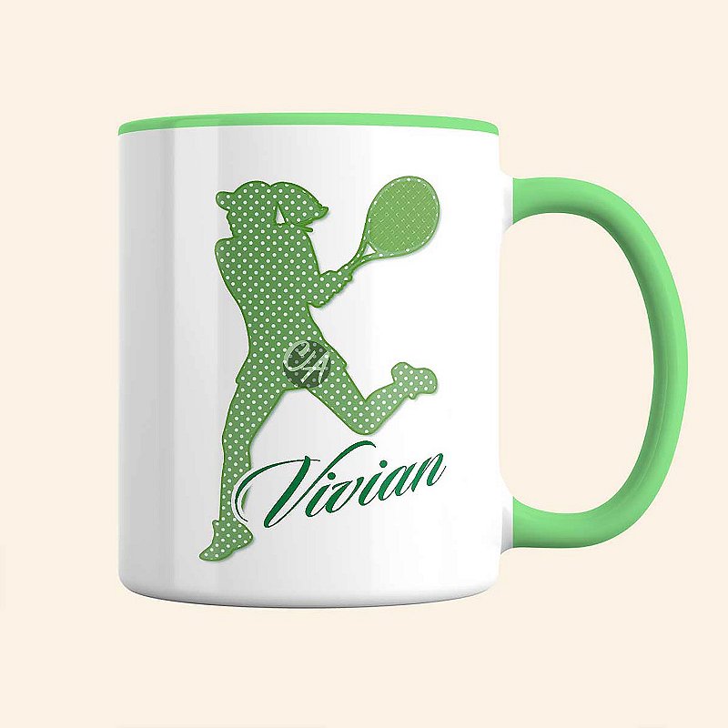 Caneca de Esportes Personalizada | Caneca de Tenista Feminina | Linha Fitness