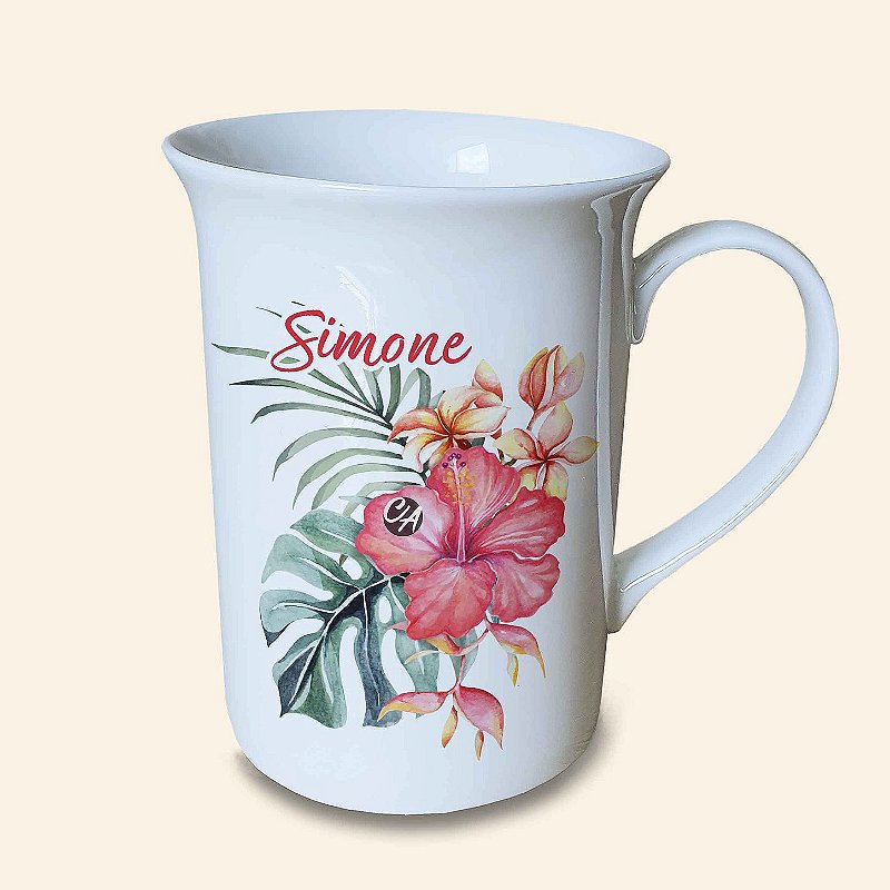 Caneca Personalizada de Porcelana | Floral