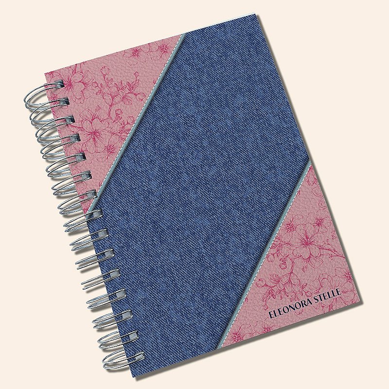 Agenda Permanente Personalizada A5 | Capa Ecológica Texturizada | Estampas Femininas | Carla Amaro Home