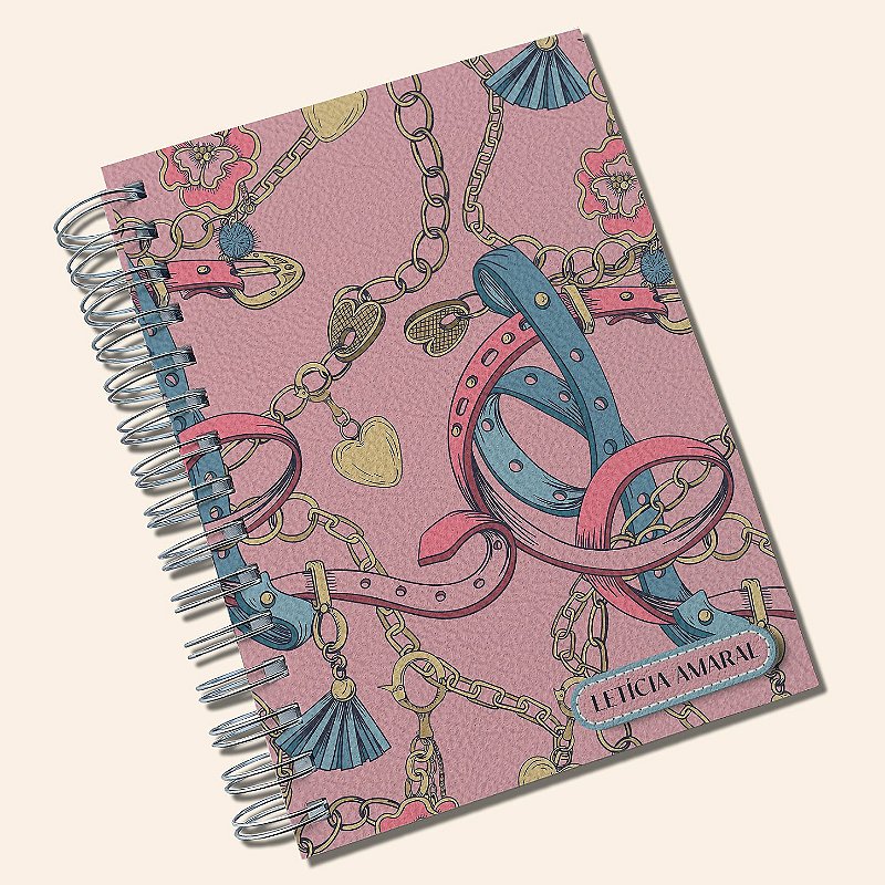 Agenda Permanente Personalizada A5 | Capa Ecológica Texturizada | Estampas Femininas | Carla Amaro Home