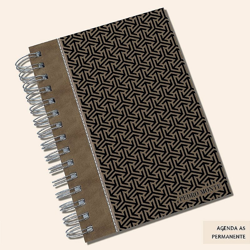 Agenda Permanente Personalizada A5 | Capa Ecológica Texturizada | Estampas Masculinas | Carla Amaro Home