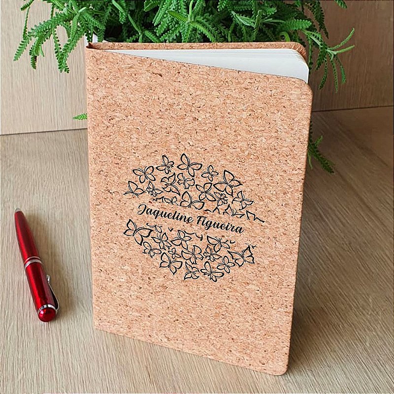 Moleskine Personalizado de Cortiça | Caderno de Bolso Personalizado de Capa Dura | Carla Amaro Home