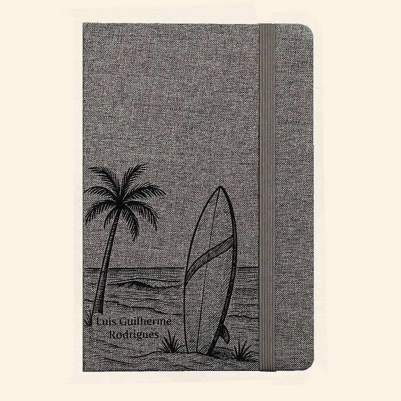 Moleskine Personalizado de Tecido | Caderno A5 Personalizado de Capa Dura | Carla Amaro Home