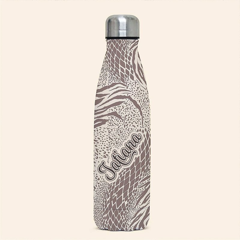 Garrafa Térmica Personalizada de Inox | 500 ml | Estampas Femininas Exclusivas | Carla Amaro Home