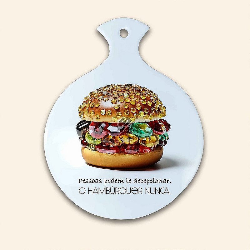 Base Térmica e Decorativa Multiuso em Cerâmica | Humor | O Hambúrguer Nunca Decepciona