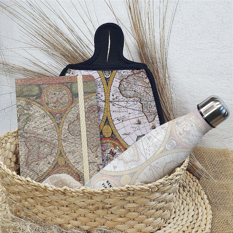 Kit Especial de Dia dos Pais | Kit de Motorista Personalizado | Garrafa Térmica Personalizada + Lixeira de Carro Premium Personalizada + Moleskine Personalizado A5