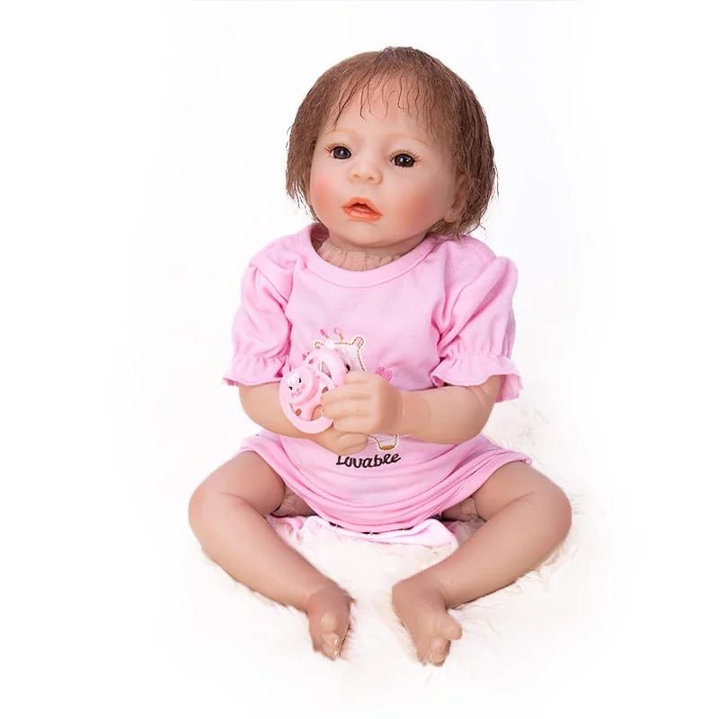 Boneca Bebe Reborn Malkitoys Silicone Isabela Girafinha 48cm - Malki toys