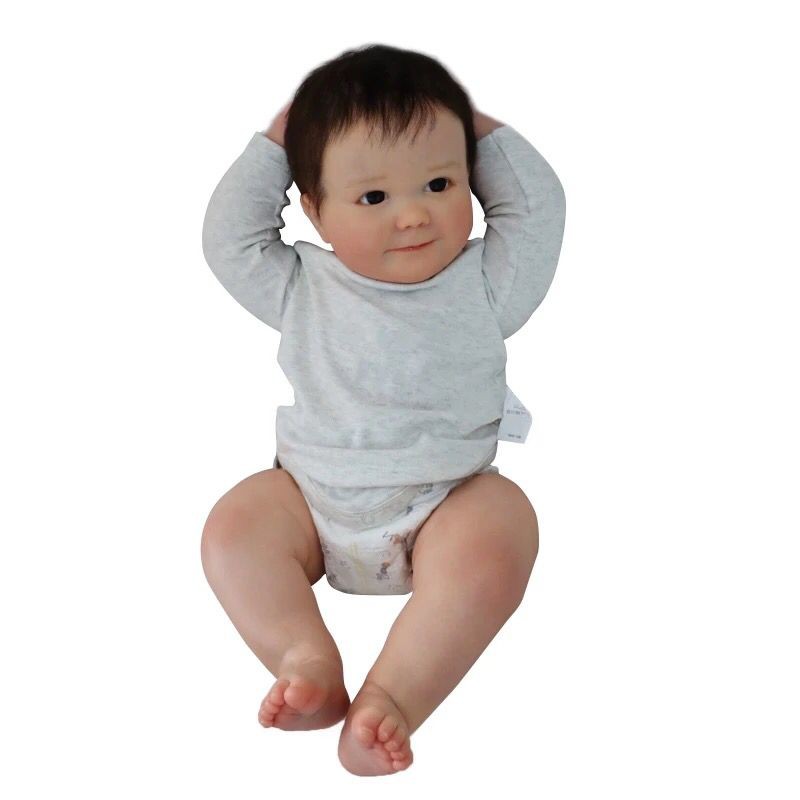Boneca Bebê Reborn Menino Dudu Corpo de Tecido Pintura 3D 60cm - Boneca  Reborn Original Silicone
