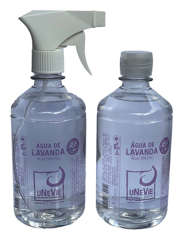 Água de Lavanda uNeVie com álcool 70% (°GL) - refil 500ml - uNeVie
