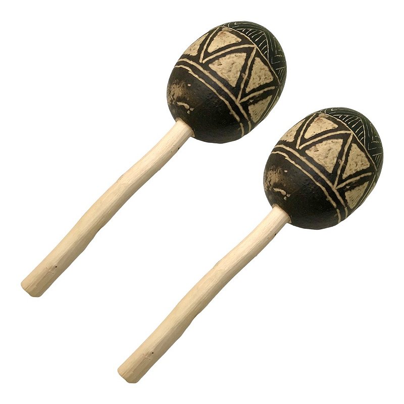 Par Maraca Chocalho Instrumento Indígenas Cabaça Artesanal O Acústico