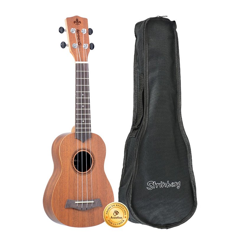 Ukulele Soprano Strinberg Acústico UK06S Mogno Fosco Bag O Acústico