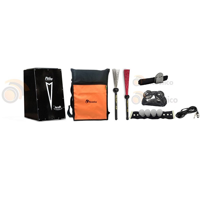 Kit Cajón Elétrico Pithy By Torelli Acessórios de Percussão O