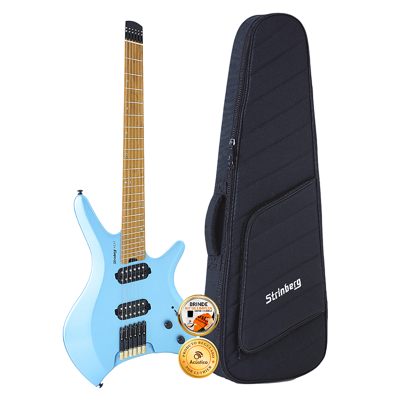 Guitarra Elétrica Strinberg Headless SHN6 Next Azul Com Bag - O
