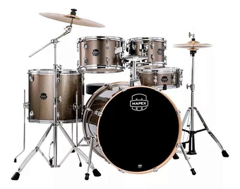 洋楽 DRUM&BASS ARENA VER.2 Bateria Acústica Mapex Venus Series Cor Marrom Copper Metallic - O