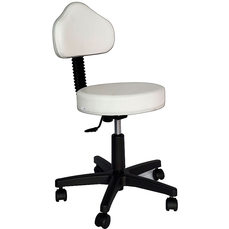 Cadeira Mocho Masiflex para Clinicas, Estéticas, Laboratorio, Tatoo C/  Encosto Fixo-Branco **Novo** - Reuse Móveis Usados para escritório