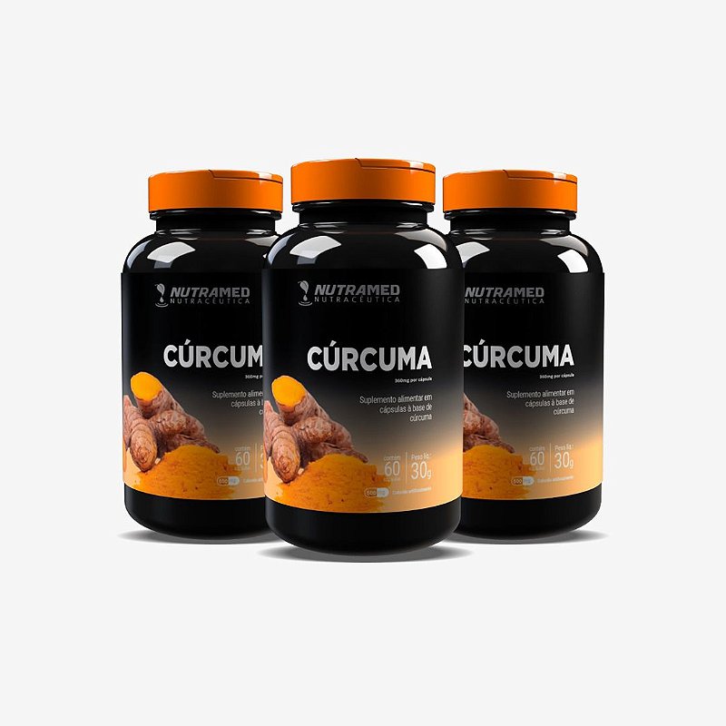 Cúrcuma - 60 Cápsulas - Kit 3 unidades - Nutramed Nutracêutica