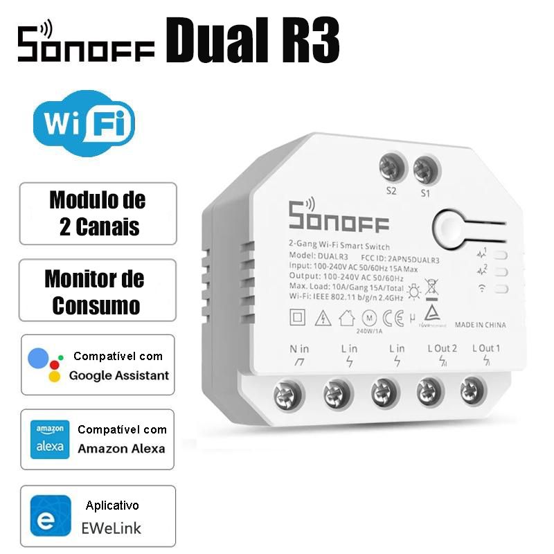 Sonoff DUAL Relé inteligente 2 canales