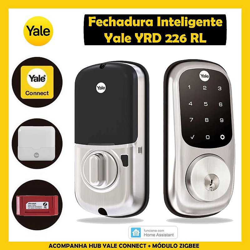 Fechadura Inteligente Zigbee Yale YRD 226 RL Kit com Hub e Módulo