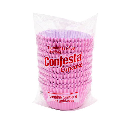 Forminha para Cupcake Poá Rosa e Branco - 45 Unidades - Extra Festas