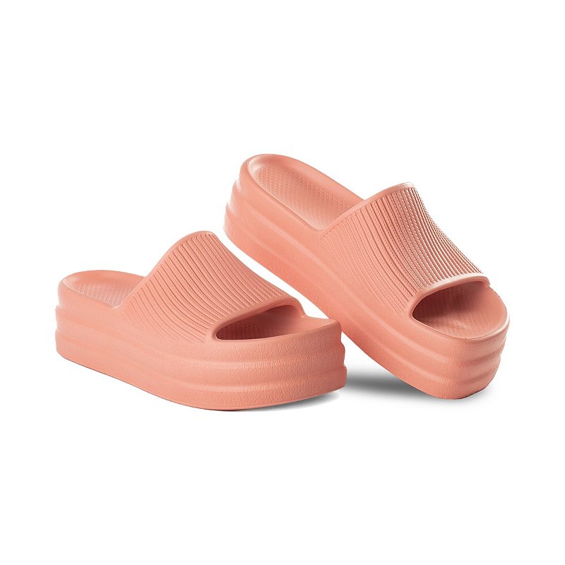 Chinelo Feminino Eva Salto Plataforma Tamanco Ultra Leve Eva - Coral