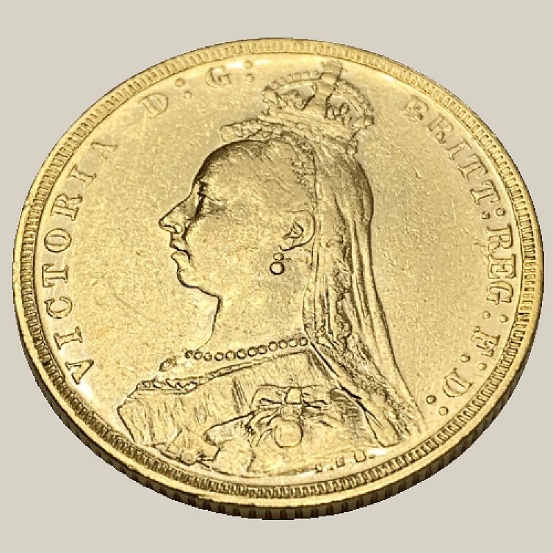 Moeda de Ouro de 1 Libra, Austrália, 1888, Rainha Vitória-Jubilee