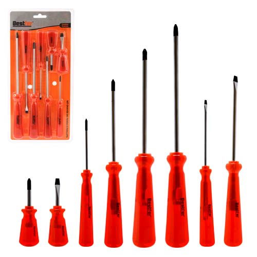CR-BFH2777 Kit chave de fenda + phillips - 8 peças - Casa da Retífica