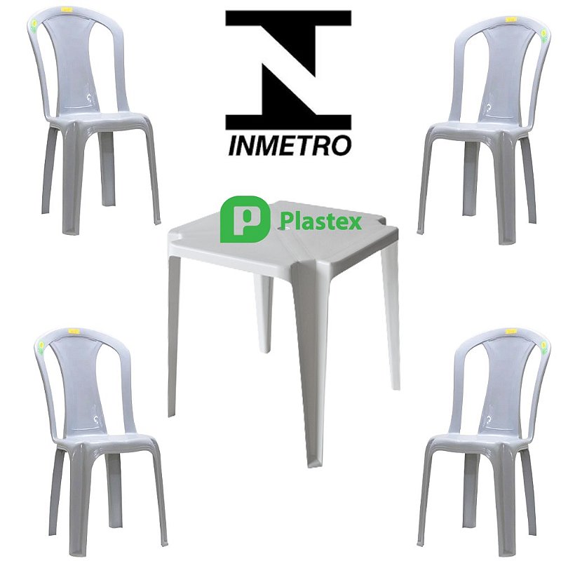 Jogo de Cadeiras de plástico (1 Mesa + 4 Cadeiras) Duoplastic. - ATACADÃO  DA BAIXADA