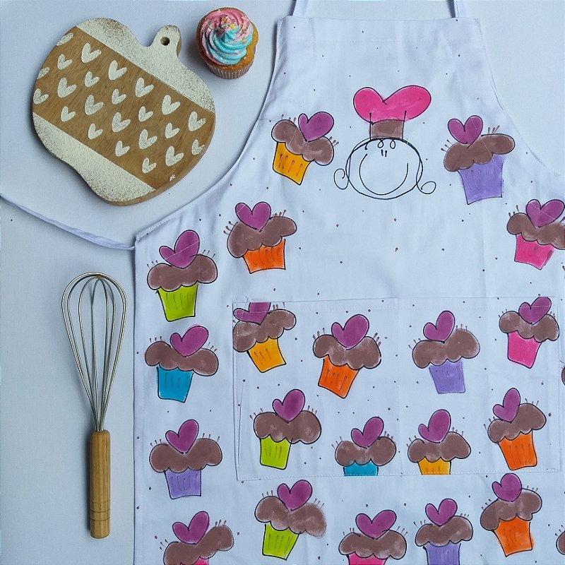 Avental Adulto com estampa de Chef Cupcake - Avental para sua casa, com  estampas artesanais
