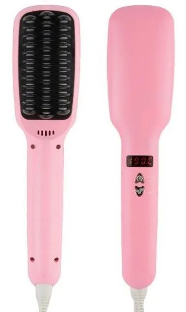 Escova Alisadora De Cabelo Iônica 2 Em 1 - Rosa - Bivolt - PopTek - Beleza  Feminina / Masculina
