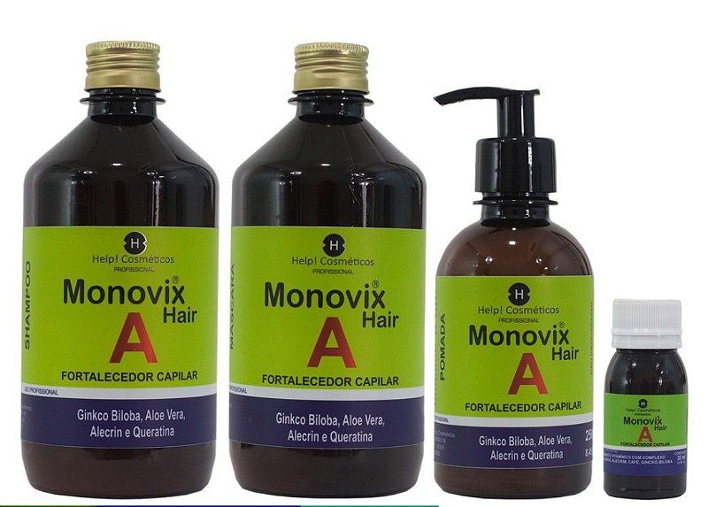 Kit Monovix A Crescimento Capilar( Kit 4 Itens )completo - Jasminy ...